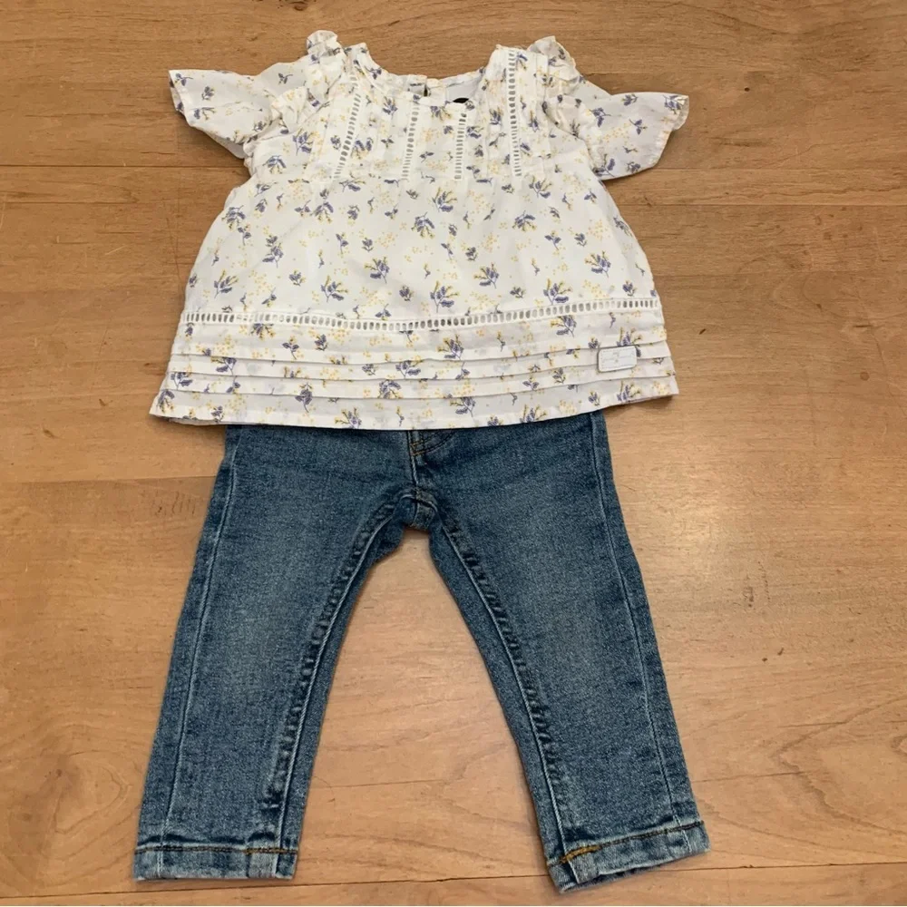 Toddler 7 for All Mankind Jeans Size 12 months & 2 Tops